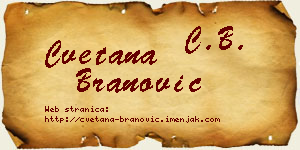Cvetana Branović vizit kartica